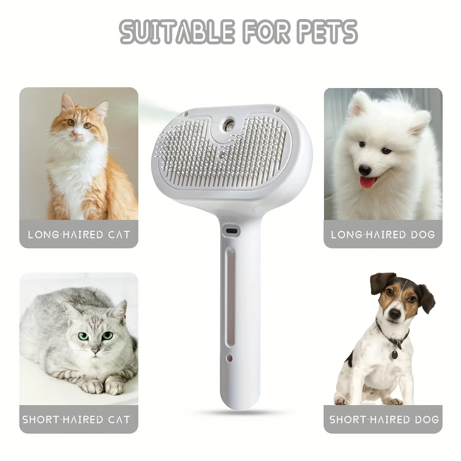 New Pet Spray Cat Comb Dog Hair Removal Comb USB Rechargeable Hair s