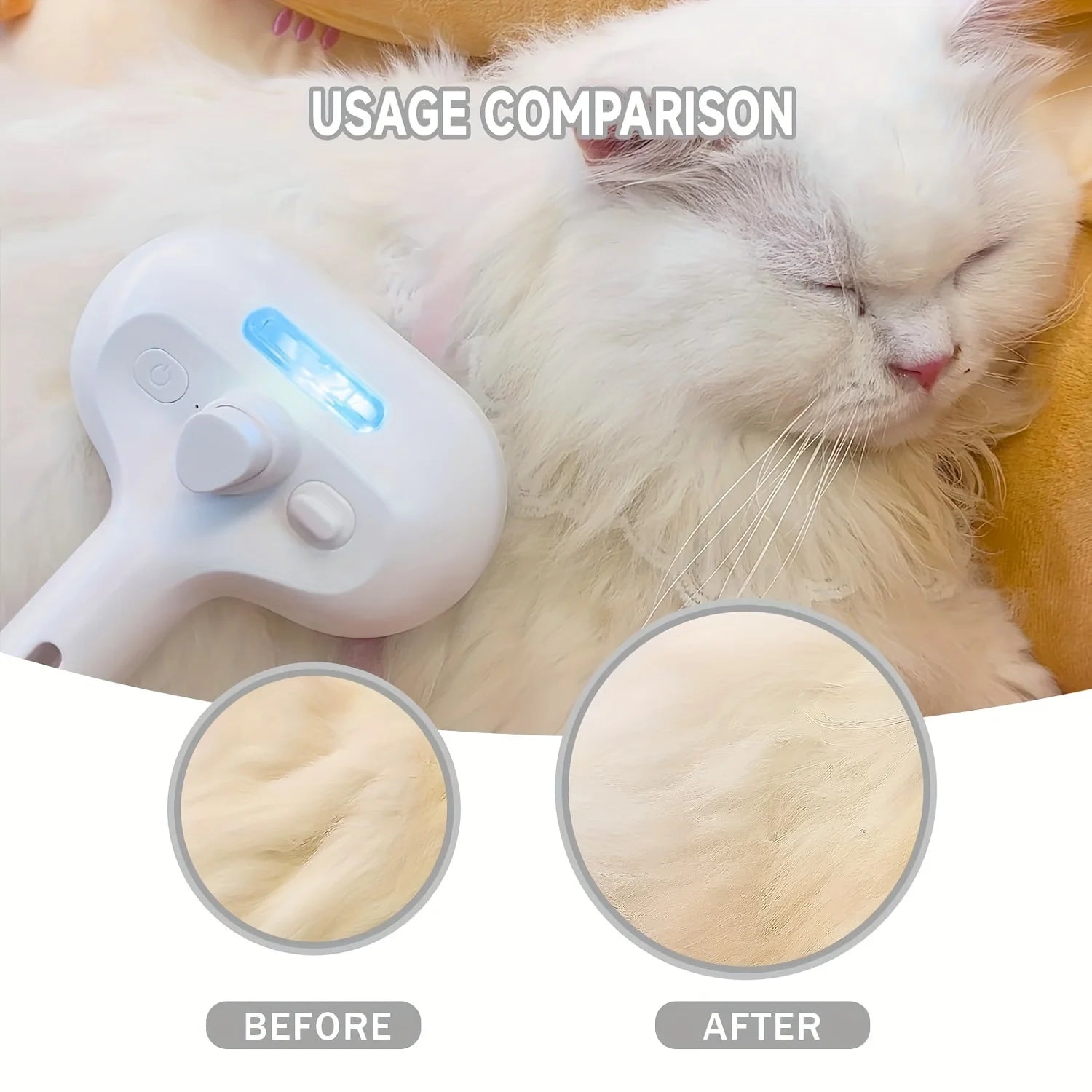 New Pet Spray Cat Comb Dog Hair Removal Comb USB Rechargeable Hair s