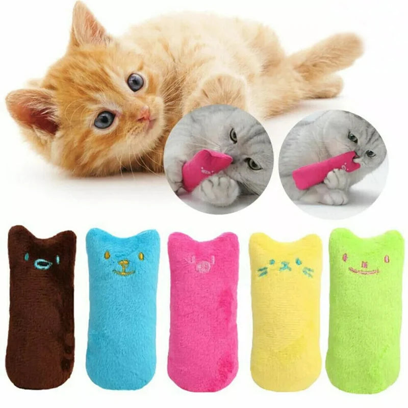 1pcs Catnip Toys Cartoon Thumb Shape Plush Pillow Teeth Grinding Bite-Resistant Teasing Relaxation Cat Chew Toy Pet Accessories