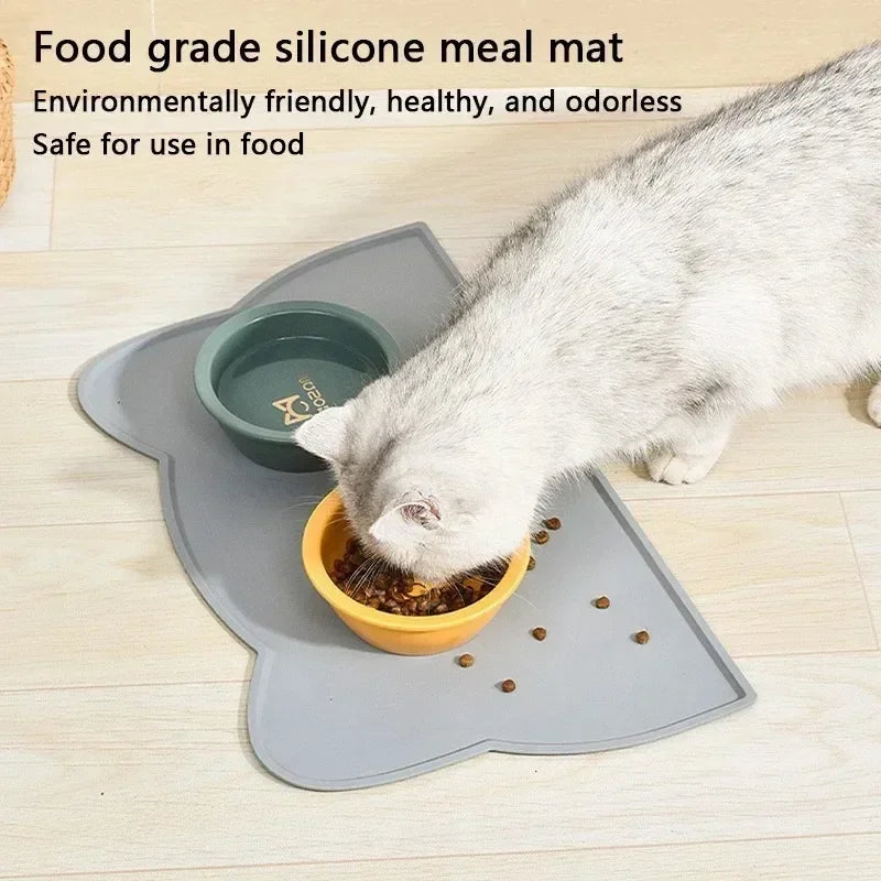 Pet Silicone Food Mat Prevent Overflow Non-slip Waterproof Mat Easy To Clean Animal Meal