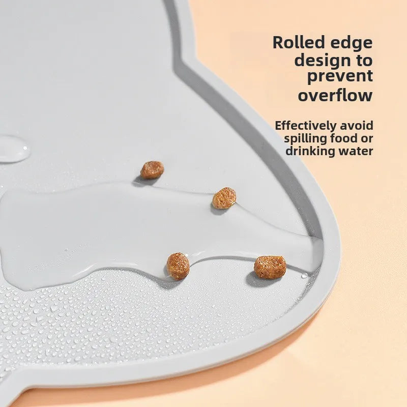 Pet Silicone Food Mat Prevent Overflow Non-slip Waterproof Mat Easy To Clean Animal Meal