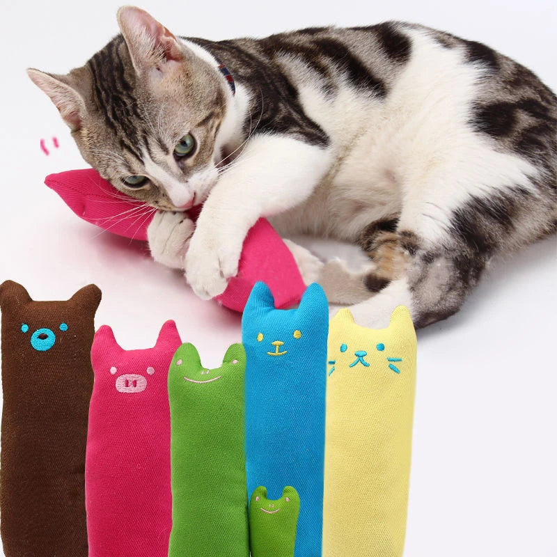 1pcs Catnip Toys Cartoon Thumb Shape Plush Pillow Teeth Grinding Bite-Resistant Teasing Relaxation Cat Chew Toy Pet Accessories