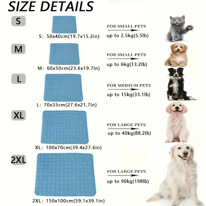 New Pet cooling pad Summer Cat and dog sofa Pad Soft Ice Silk Cold Feel Nest pad Summer dog cooling pad Dog bed