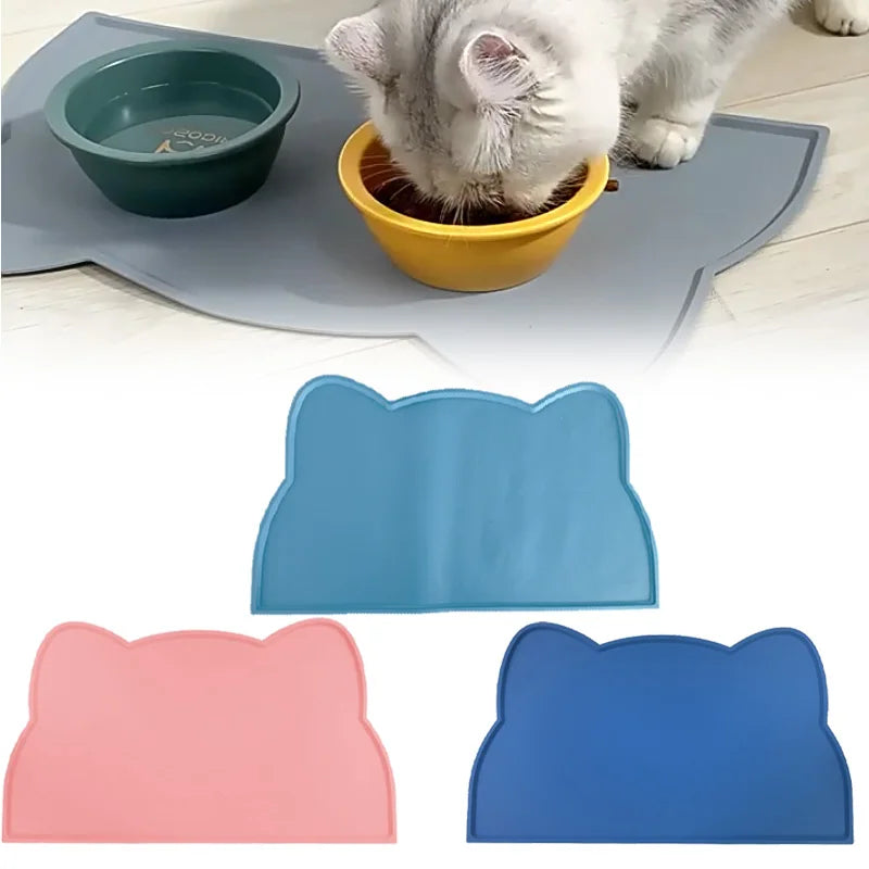 Pet Silicone Food Mat Prevent Overflow Non-slip Waterproof Mat Easy To Clean Animal Meal
