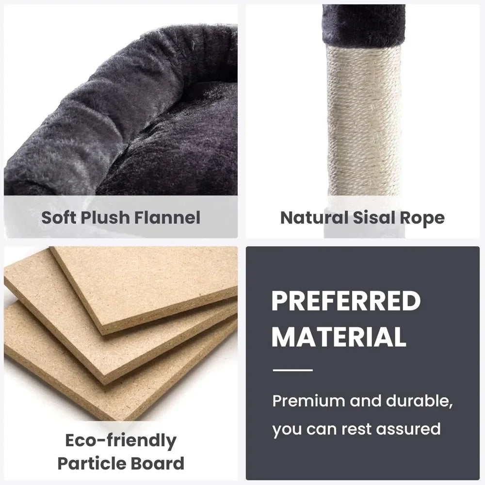 68 Inches Multi-Level Large Cat Tree for Large Kitties/Big Cat Tower with Condo/Cozy Plush Pussycat Perches