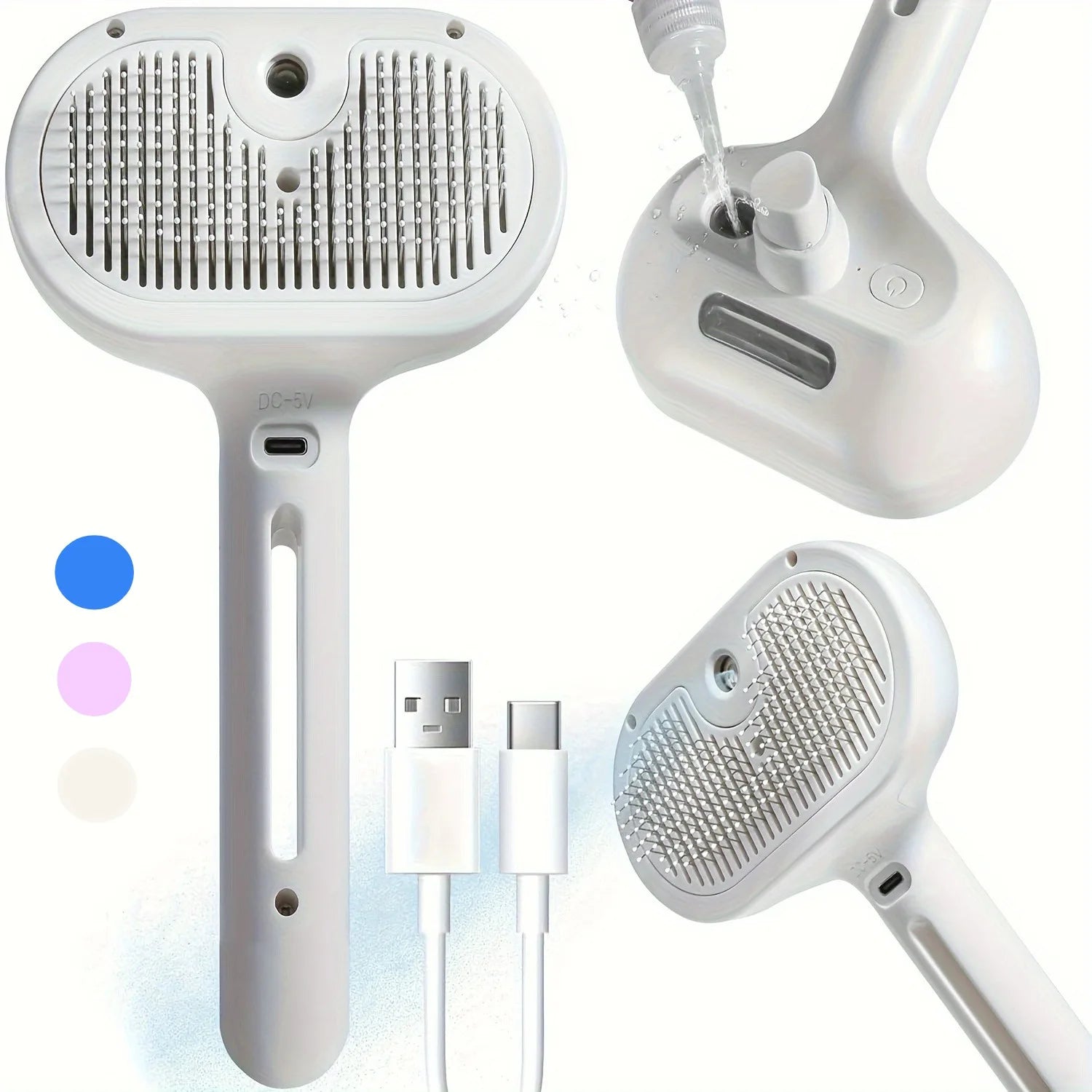 New Pet Spray Cat Comb Dog Hair Removal Comb USB Rechargeable Hair s