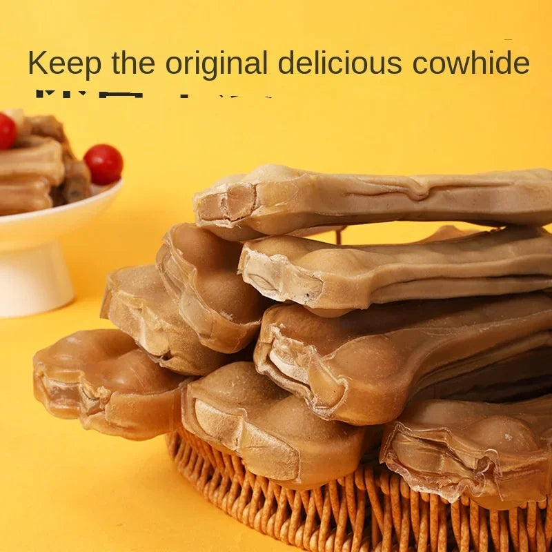 Pet Snacks Teeth Cleaning Bone Chew Glue Dog Molar Stick Cowhide Bone-pressed Bone-resistant Stick Training Reward Pet Food