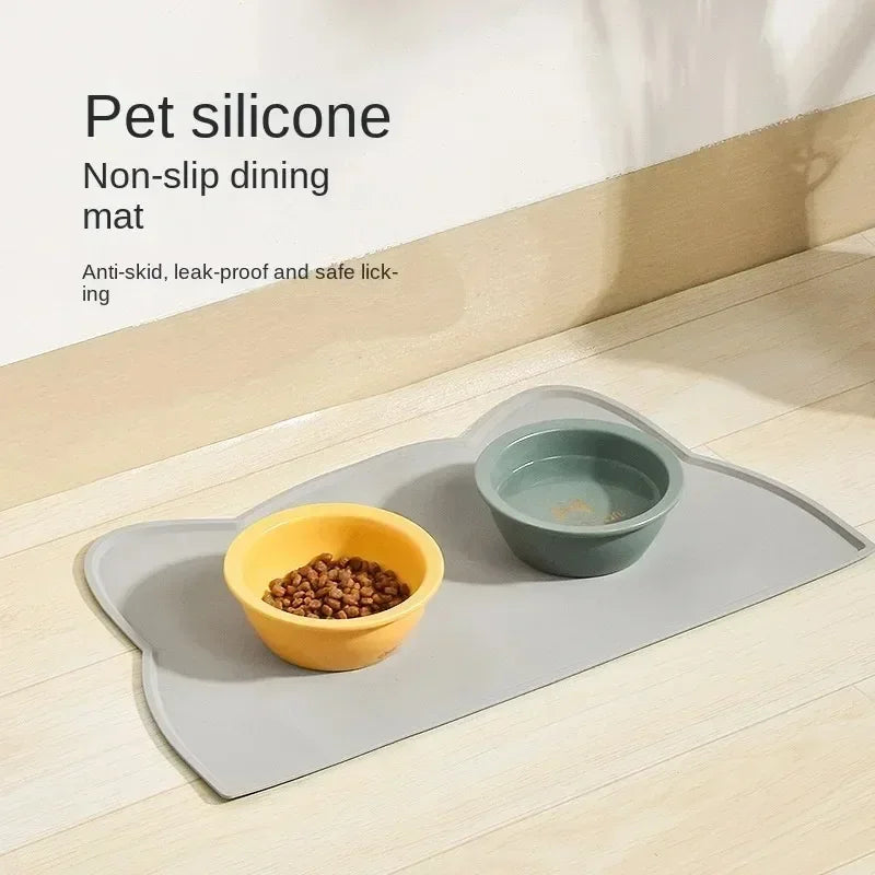 Pet Silicone Food Mat Prevent Overflow Non-slip Waterproof Mat Easy To Clean Animal Meal